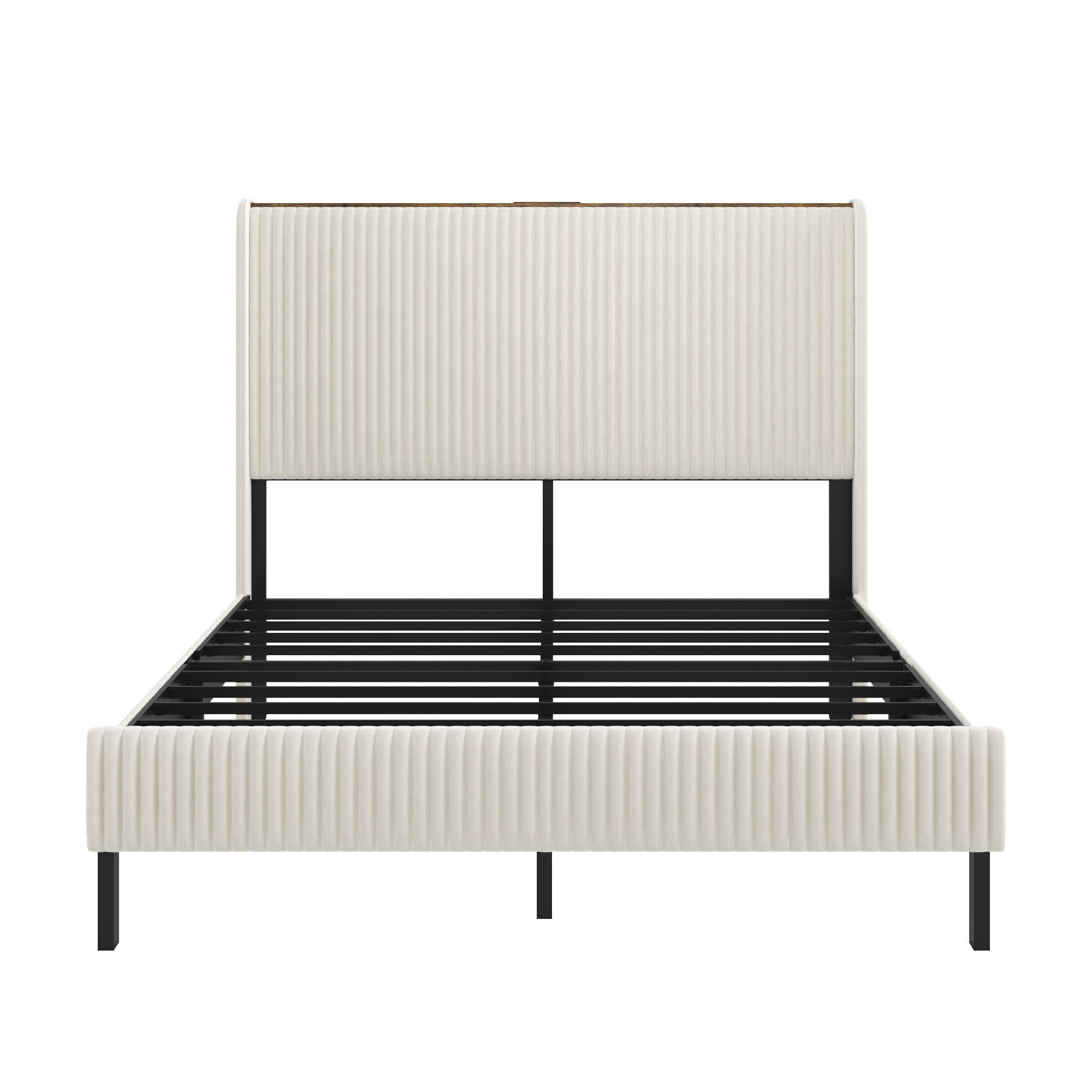 POLSTERBETT 180x200 cm Stoff Kopfteil - Beige, Textil (180/200cm) - LEBENLANG