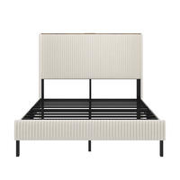 POLSTERBETT 180x200 cm Stoff Kopfteil - Beige, Textil (180/200cm) - LEBENLANG