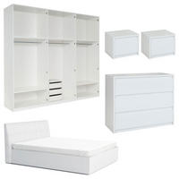 SCHLAFZIMMER-SET Italia Weiß matt / weiß hochglanz 5-teilig - Weiß Hochglanz/Weiß, Holz/Holzwerkstoff (160/200cm) - Feldmann-Wohnen