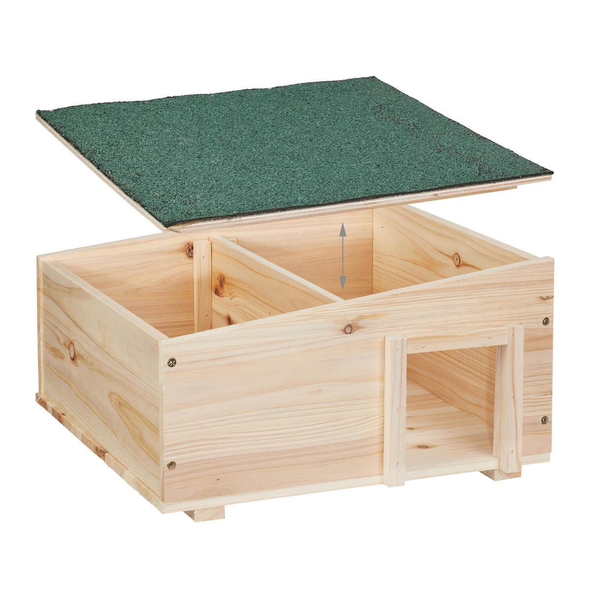 IGELHAUS - Hellbraun, Holz/Kunststoff (40/21.5/40cm) - Relaxdays