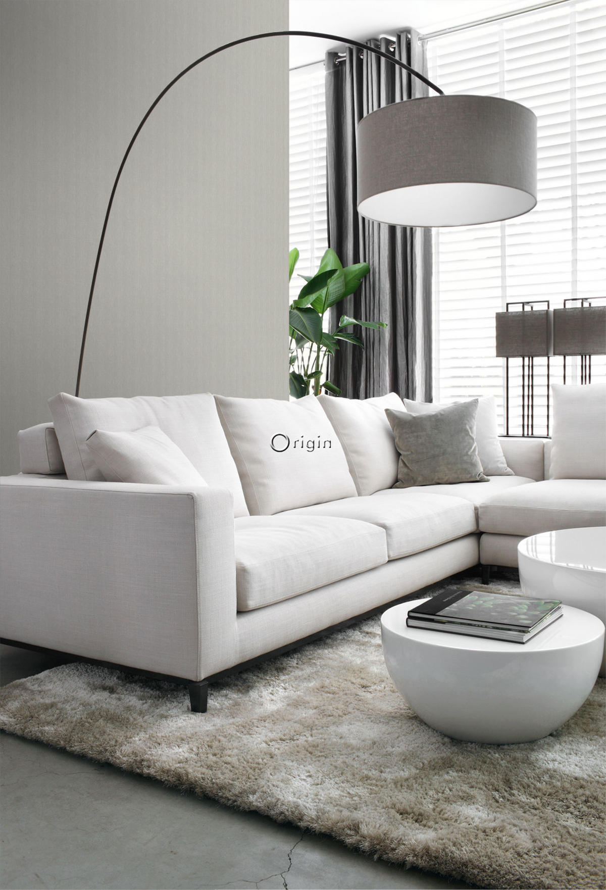 TAPETE Fischgrätmuster 53 cm x 10.05 m - Grau, Papier (53/1000cm) - Origin Wallcoverings