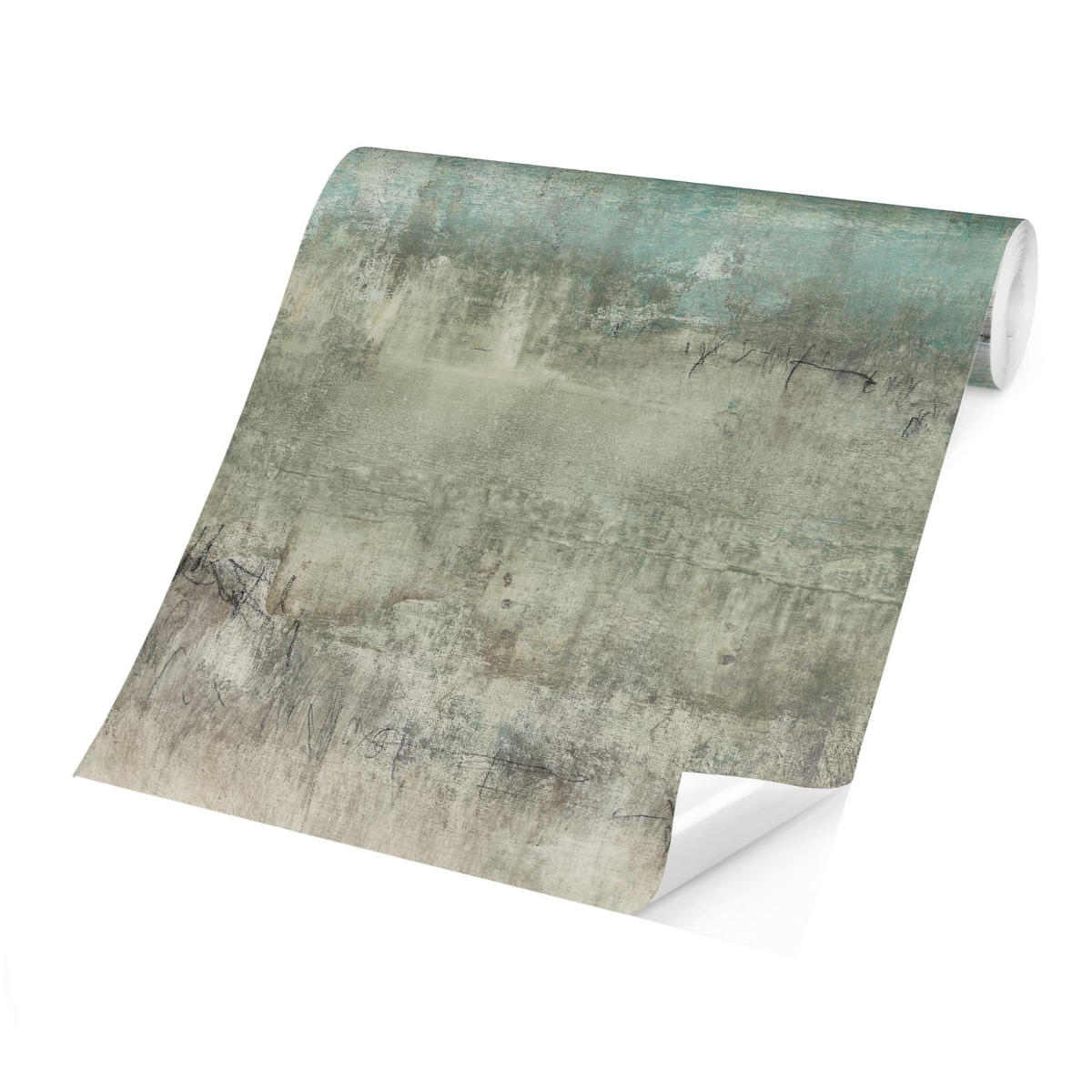 FOTOTAPETE Horizont über Türkis I 288/288 cm - Türkis, Papier (288/288cm) - Bilderwelten