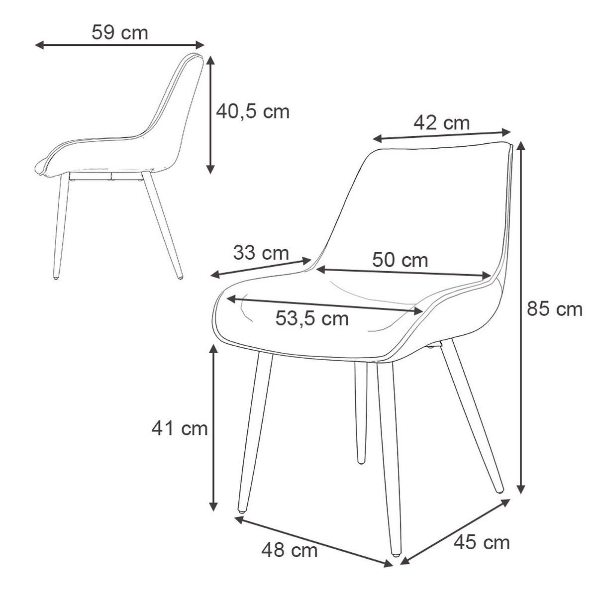 ESSZIMMERSTUHL Eleganza Grün 2er Set - Dunkelgrün, Metall (53.5/85/59cm) - Vicco