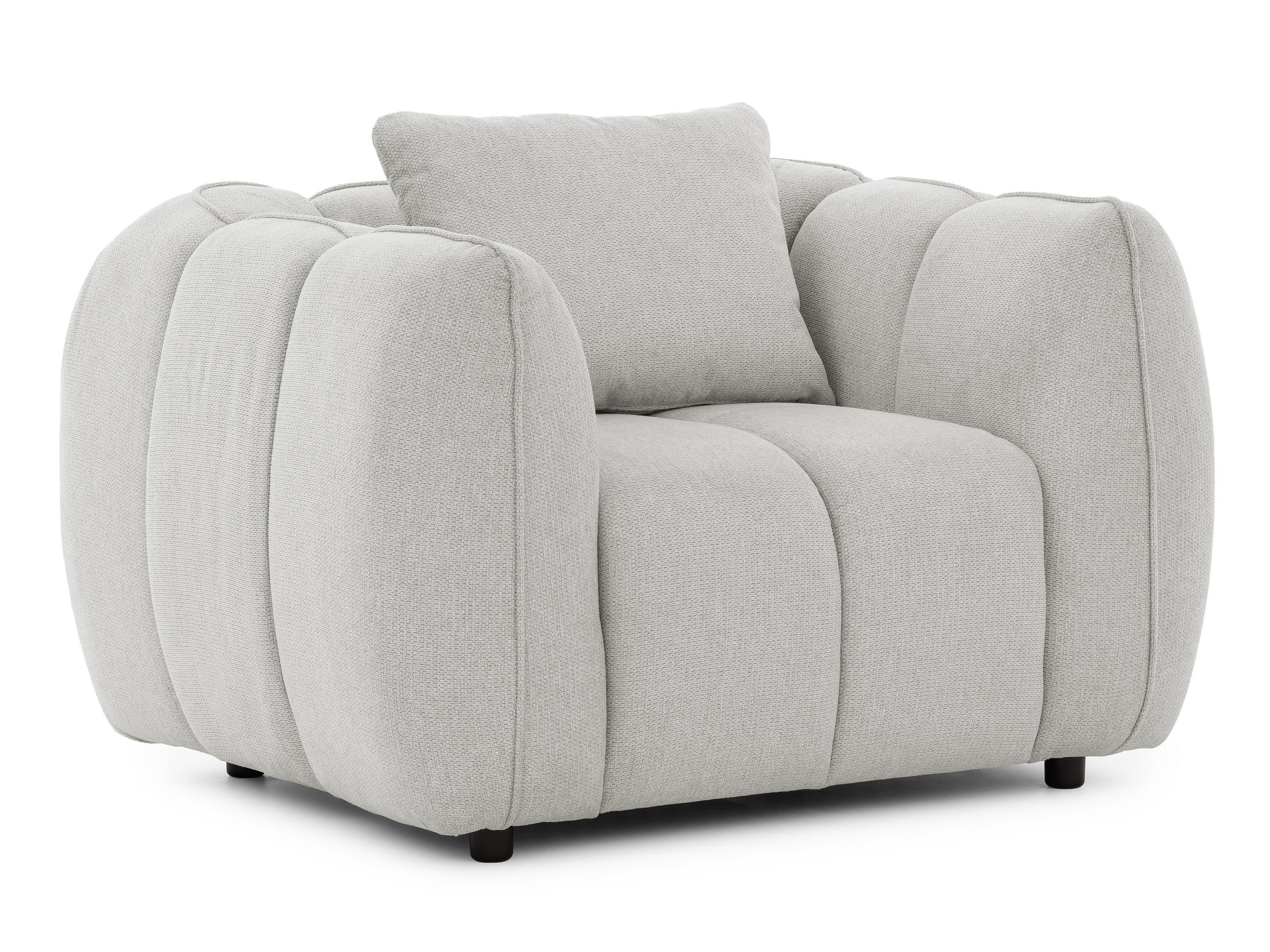 S-Style KŘESLO Nubira v hluboce prošívaném designu Bubble z měkké strukturované látky ve světle šedé barvě s moderním vzhledem