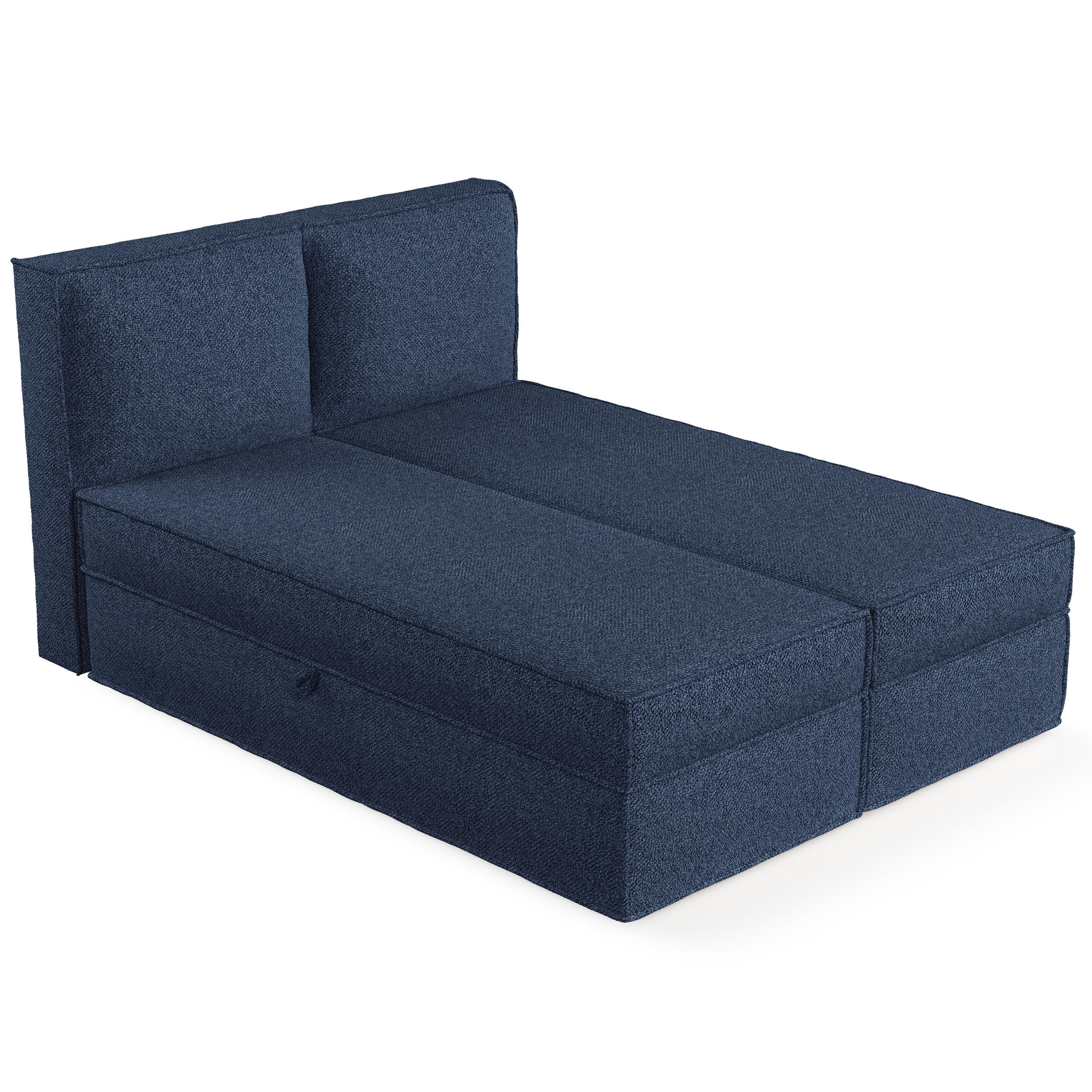 BOXBETT Bergen Marineblau 140/200 cm mit Matratze - Schwarz/Dunkelblau, Holz/Holzwerkstoff (140/200cm) - Maison de Reve
