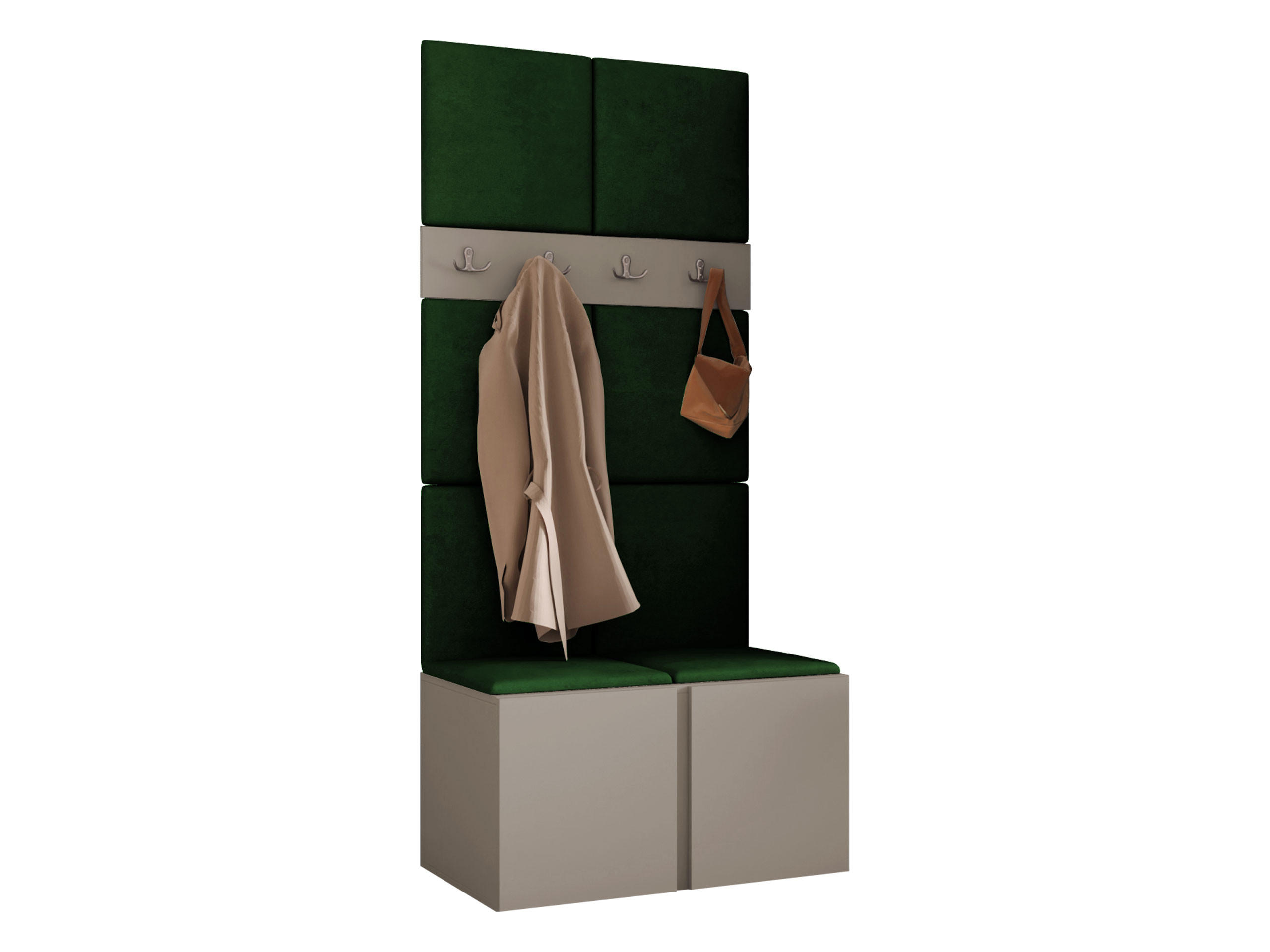 MOBILIER PENTRU HOL Orion IV - cașmir/verde, material plastic/compozit lemnos (84/186/46cm) - MIRJAN24