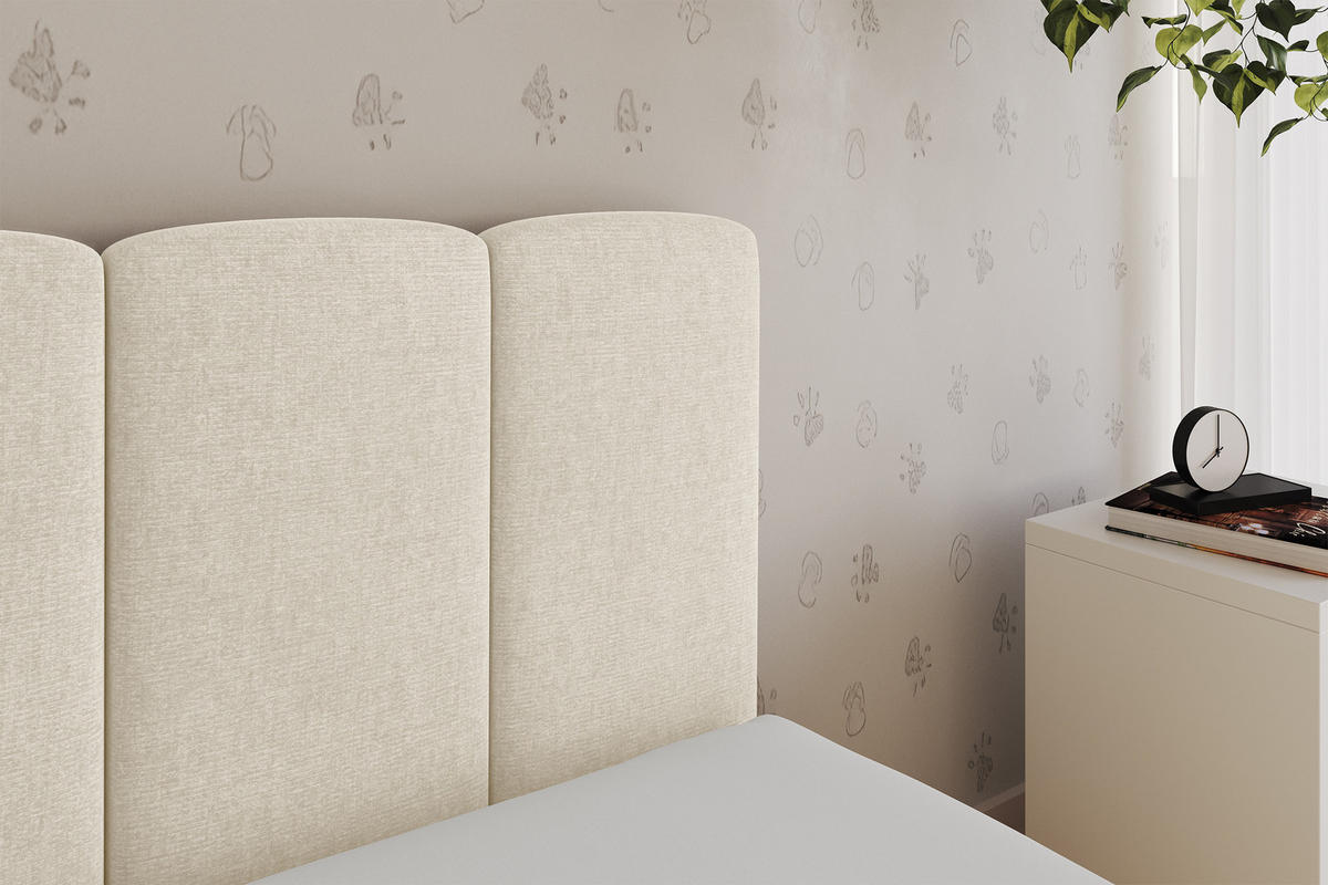 EINZELLBETT Jugendbett mit Bettkasten, Links - DEXY 90x200 Beige - Beige, Holzwerkstoff/Textil (90/200cm) - ALTDECOR