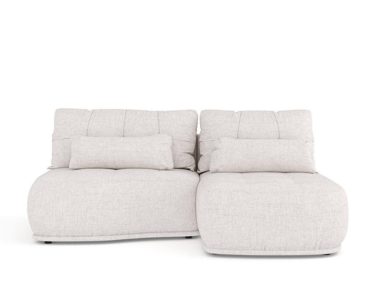 ECKSOFA MIT SCHLAFFUNKTION Batu Beige Webstoff - Beige/Schwarz, Holz/Holzwerkstoff (223/158cm) - Maison de Reve