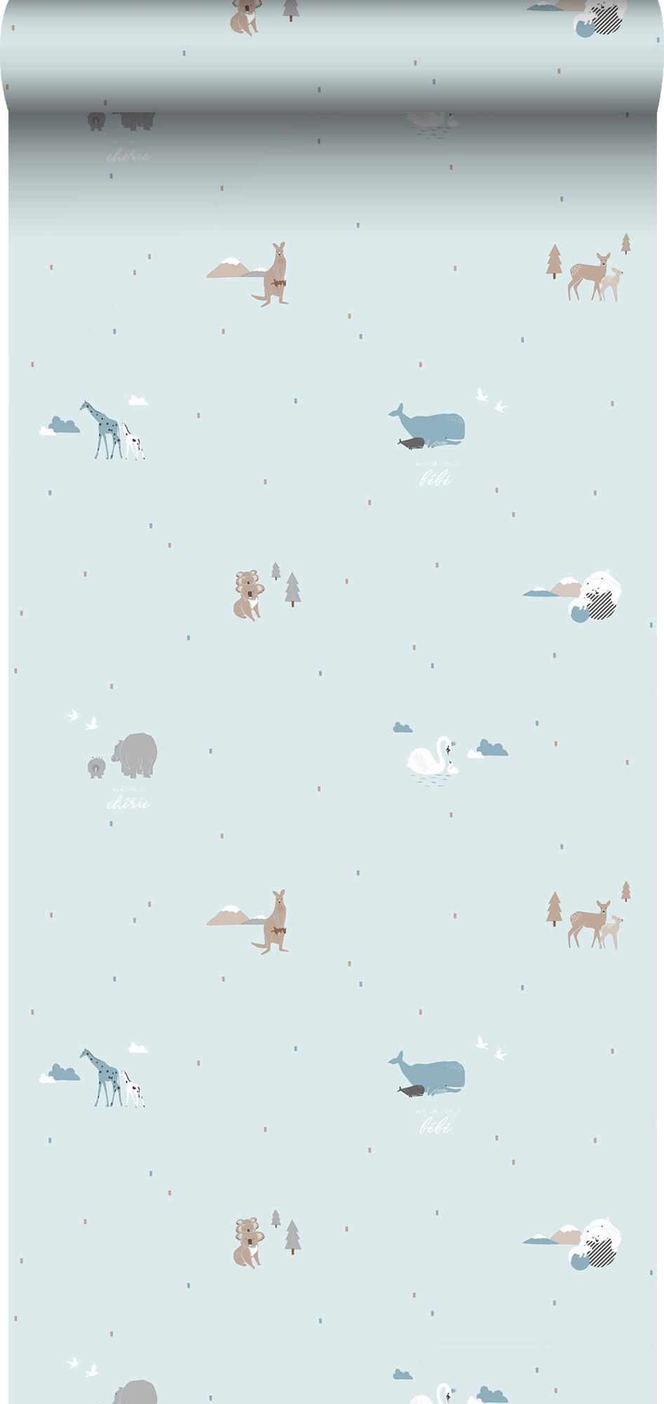 TAPETE Tiere 53 cm x 10 m - Blau, Papier (53/0.1cm) - Sanders & Sanders