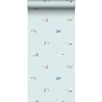 TAPETE Tiere 53 cm x 10 m - Blau, Papier (53/0.1cm) - Sanders & Sanders