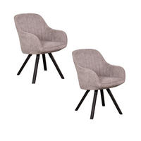 ESSZIMMERSTUHL Matera drehbar 2er-Set - Hellgrau/Schwarz, Textil/Metall (59/84/61cm) - Mr. Deko