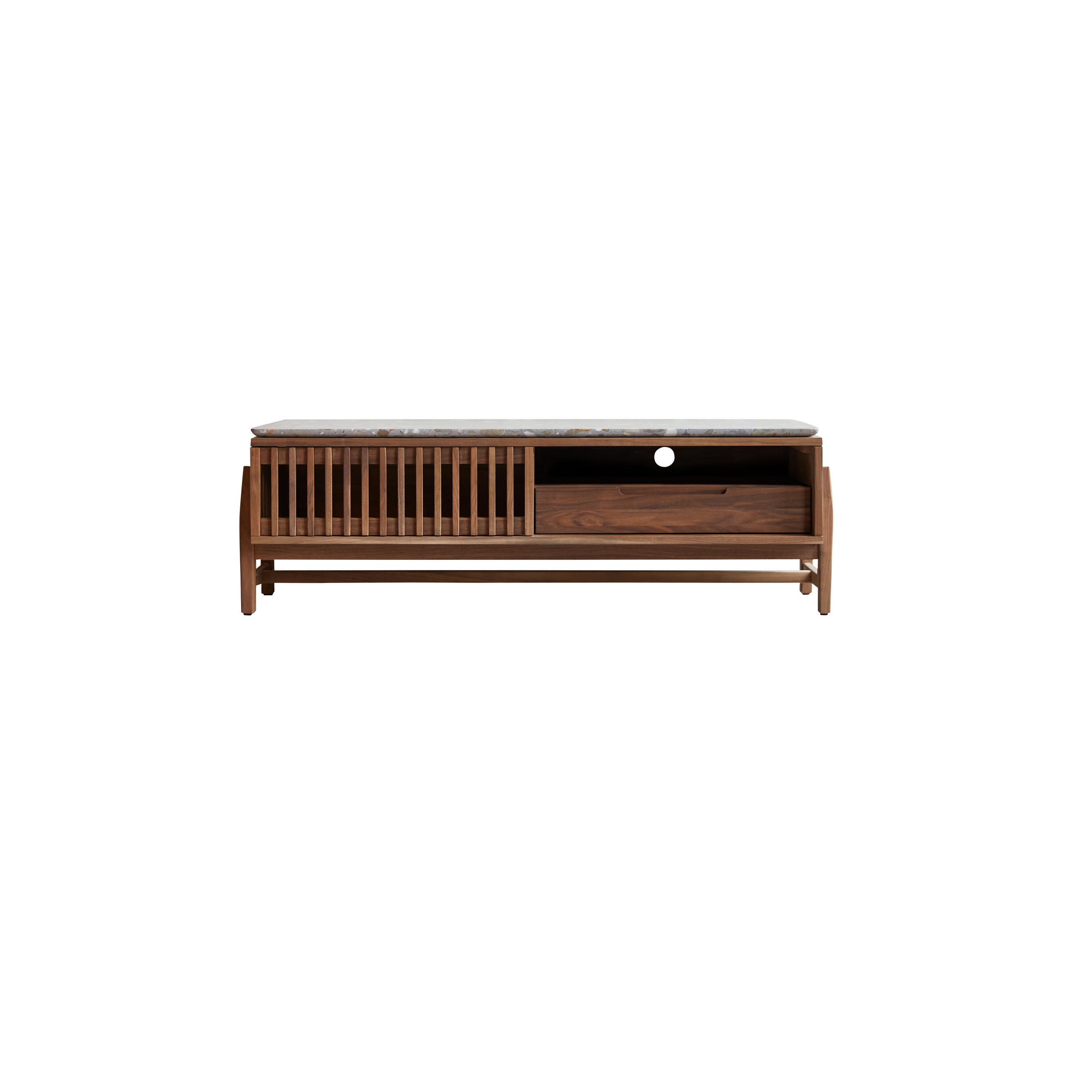Tikamoon Tv-Schrank Dunkelbraun 140x45x45 cm