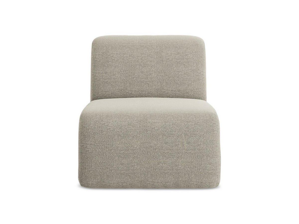 SOFAELEMENT Bouclé Stoff Grau - Taupe/Schwarz, Holzwerkstoff/Kunststoff (70/75/94cm) - Makamii