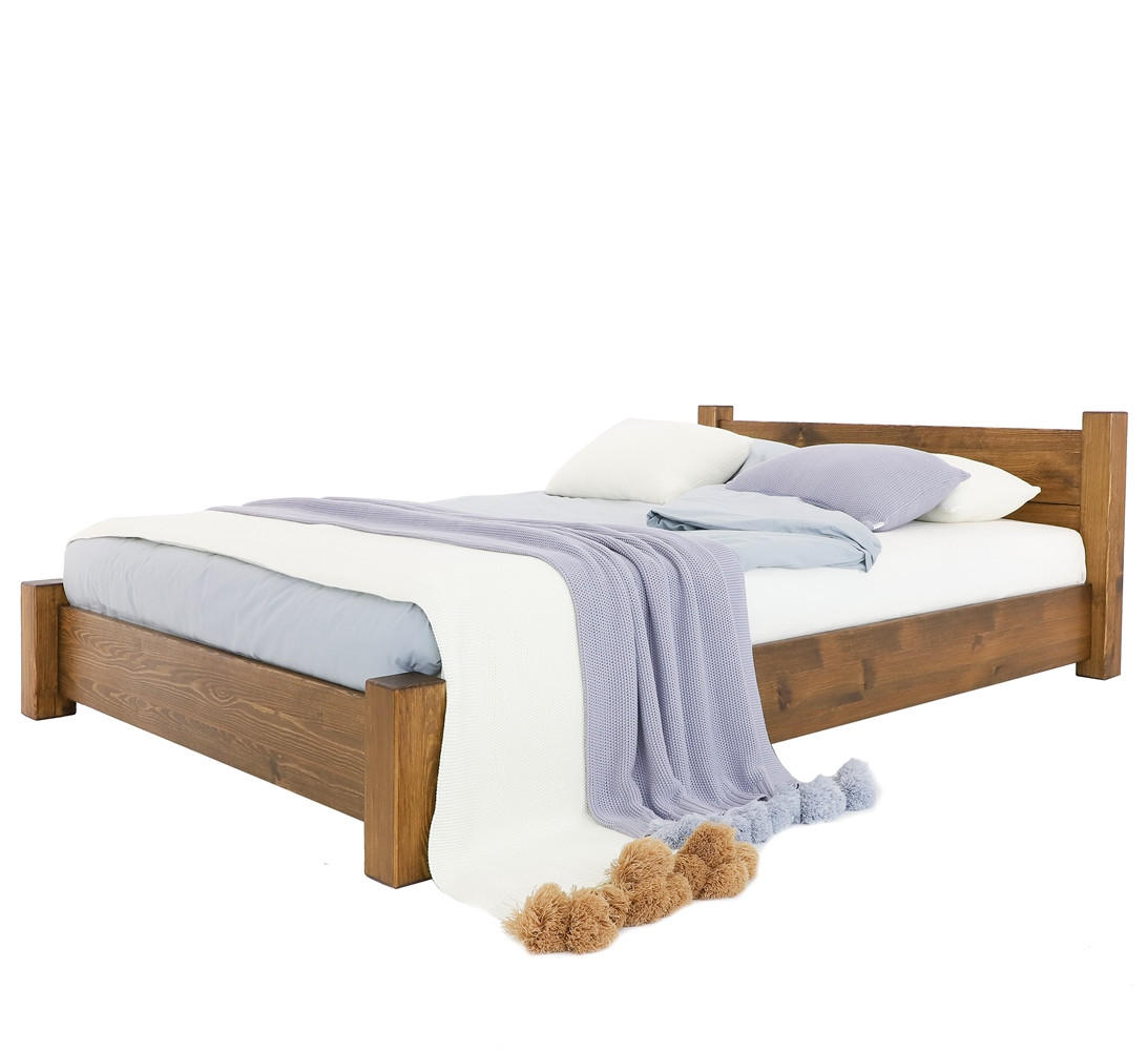 BETT aus Massivholz Rustyk Ostrowit II 140x200 - Dunkelbraun, Holz (140/200cm) - Seart