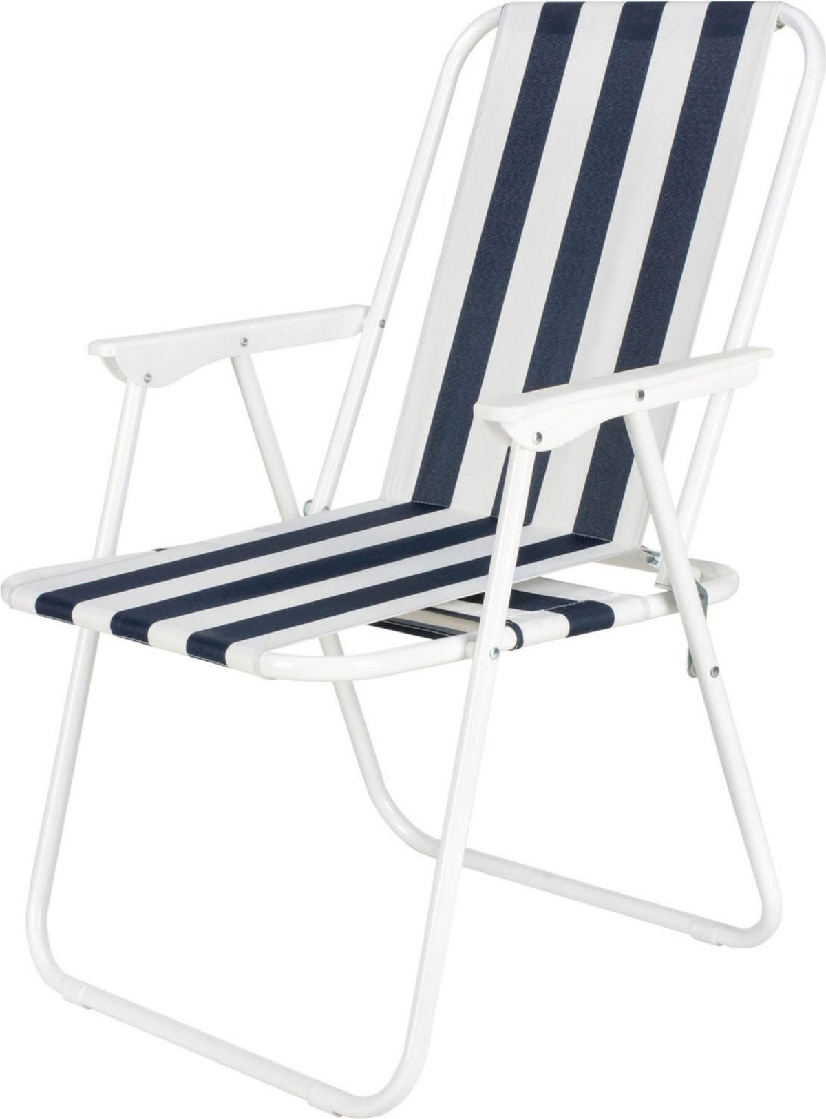 CAMPINGSTUHL bis 100 kg - Blau/Weiß, Textil/Metall (46/73/48cm) - Outtec