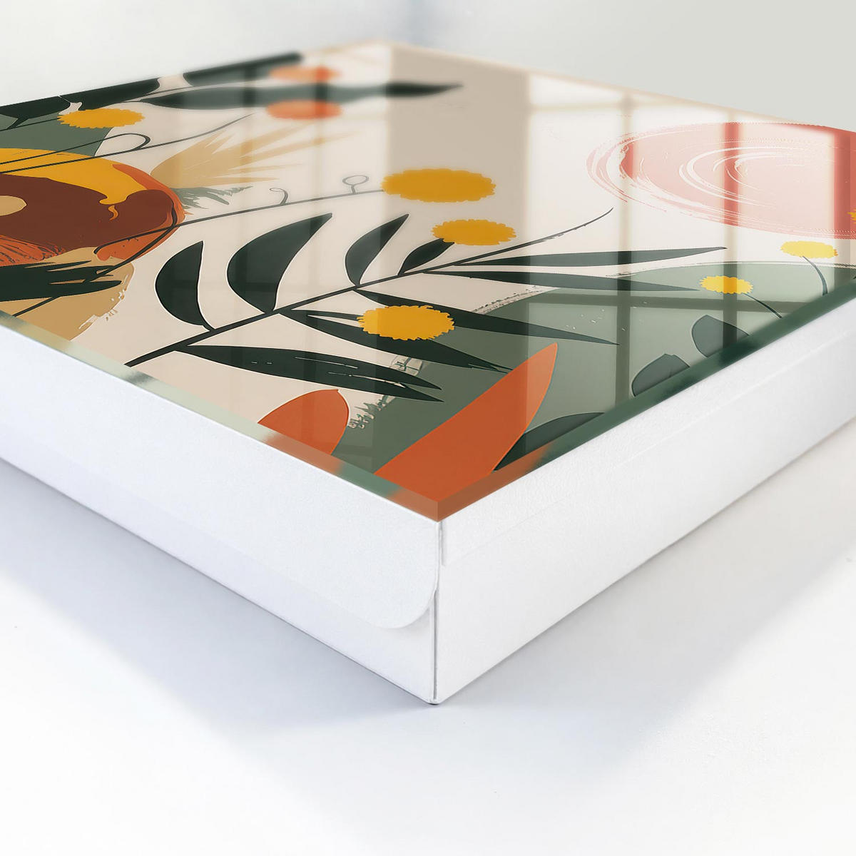 SCHLÜSSELBOX Weiß 30x30 cm – Türöffnung nach rechts - Farbenfrohe Energie - Beige, Metall (30/30/5cm) - TULUP