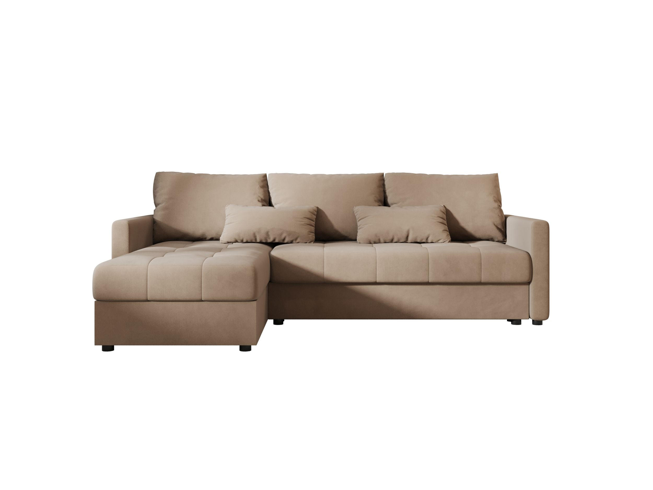ECKSOFA MOS L BIS Itaka 48 Links mit Schlaffunktion - Braun, Textil (220/143cm) - Bedante