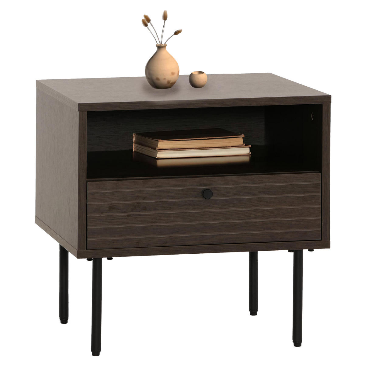 NACHTTISCH rechteckig Dunkelbraun - Dunkelbraun, Holz (50/50/40cm) - MCW