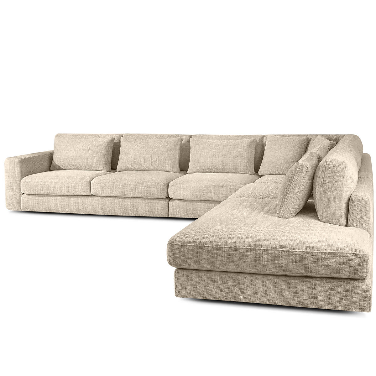 ECKSOFA XL rechts VERUS - Creme, Holz/Holzwerkstoff (377/328cm) - KONSIMO®