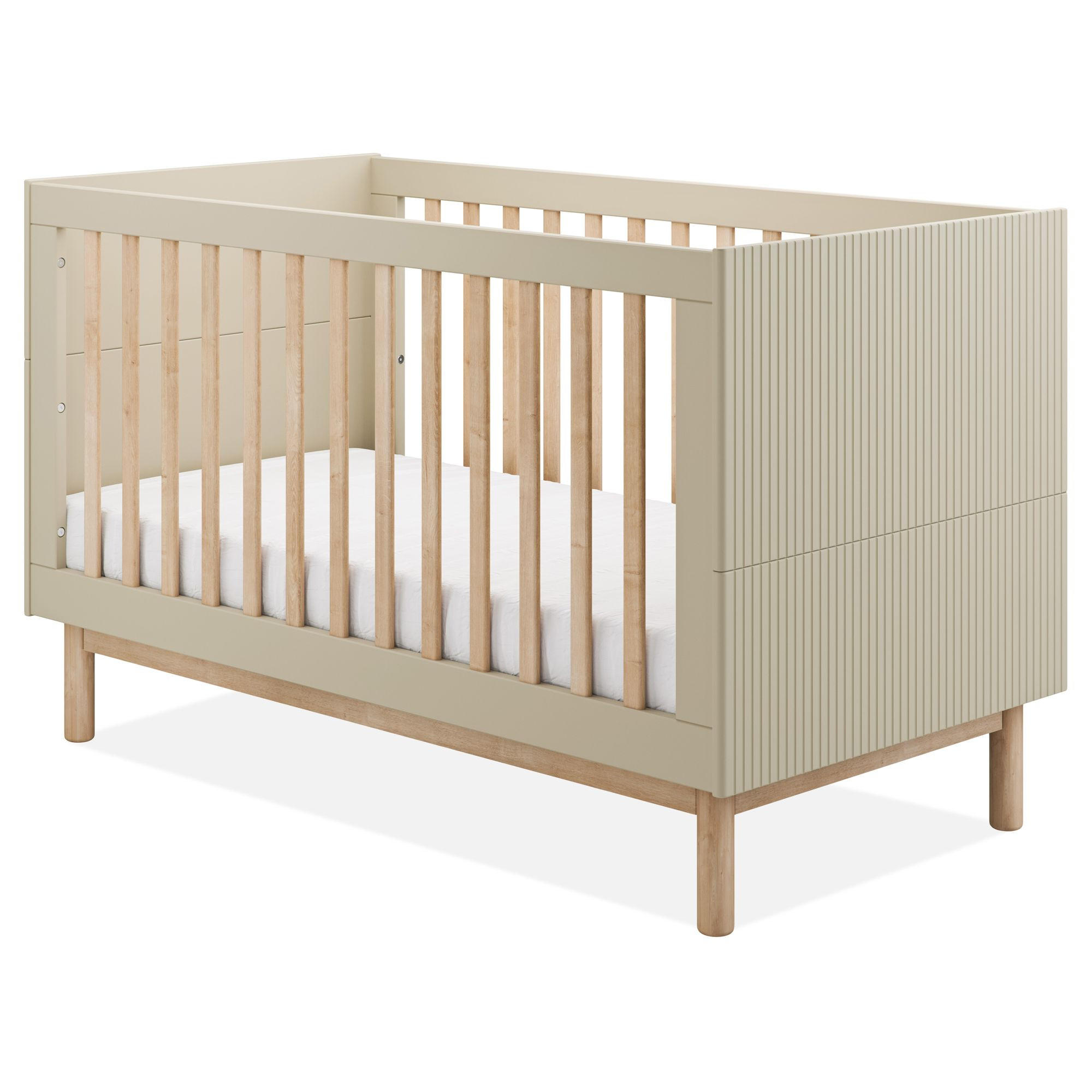 Konsimo® Gitterbett Weiß 144x88x76 cm
