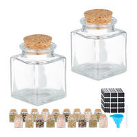 Transparent, Glas/Naturmaterialien (4.3/6/4.3cm) - Relaxdays