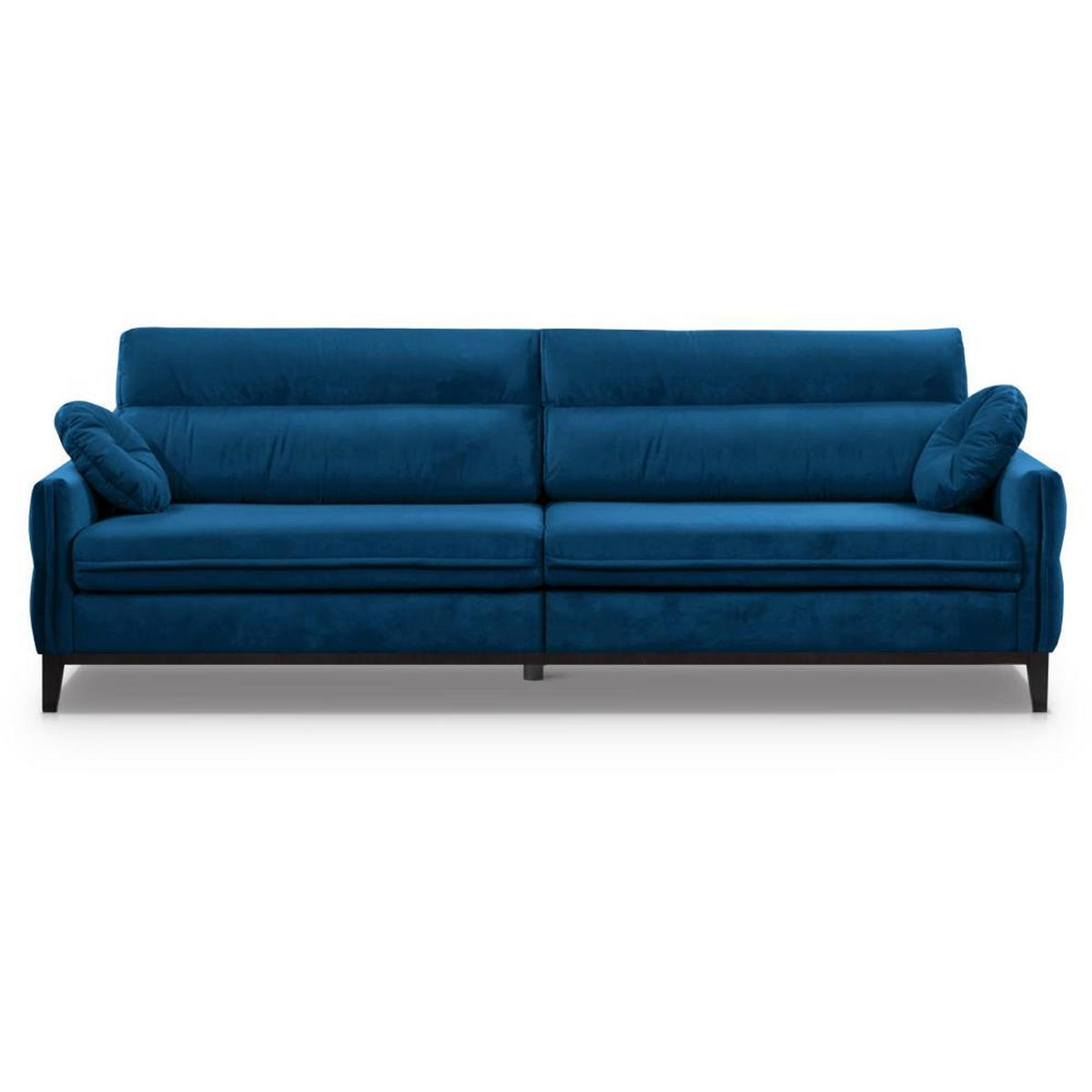 SOFA 3-SITZER Belweder Velours dunkelblau - Wengefarben/Dunkelblau, Holz/Textil (268/95/94cm) - Beautysofa