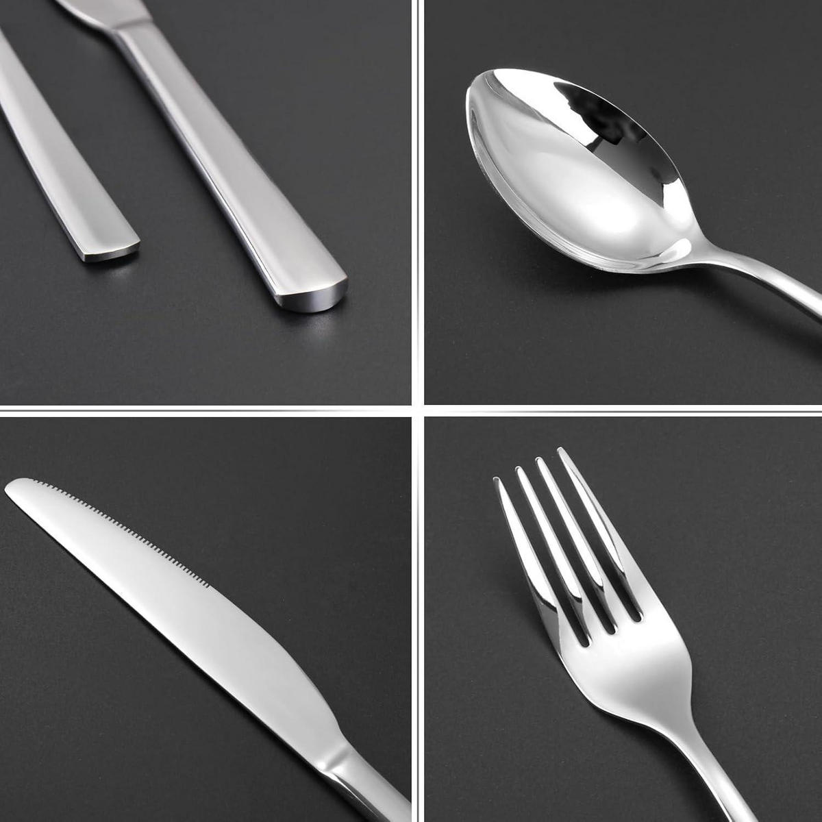BESTECKSET 30-teilig für 6 Personen Edelstahl spülmaschinenfest silber - Silberfarben, Metall