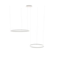 LED-HÄNGELEUCHTE 2er Ring Weiß Ø 80 | 60cm - Weiß, Metall (1.3/80/3.3cm) - s.luce