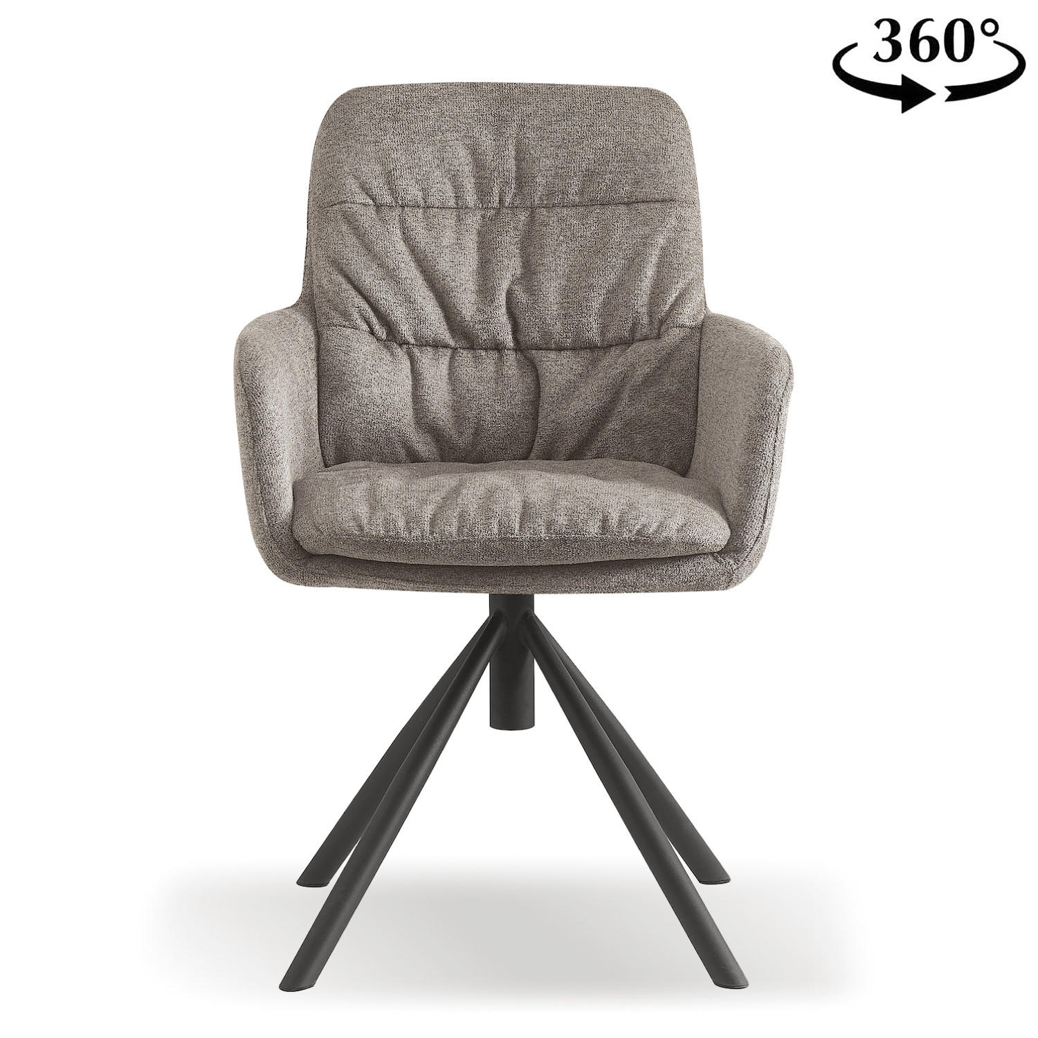 ARMLEHNSTUHL CAZAR Cappuccino - Cappuccino, Textil/Metall (57/90/68cm) - B&D Home