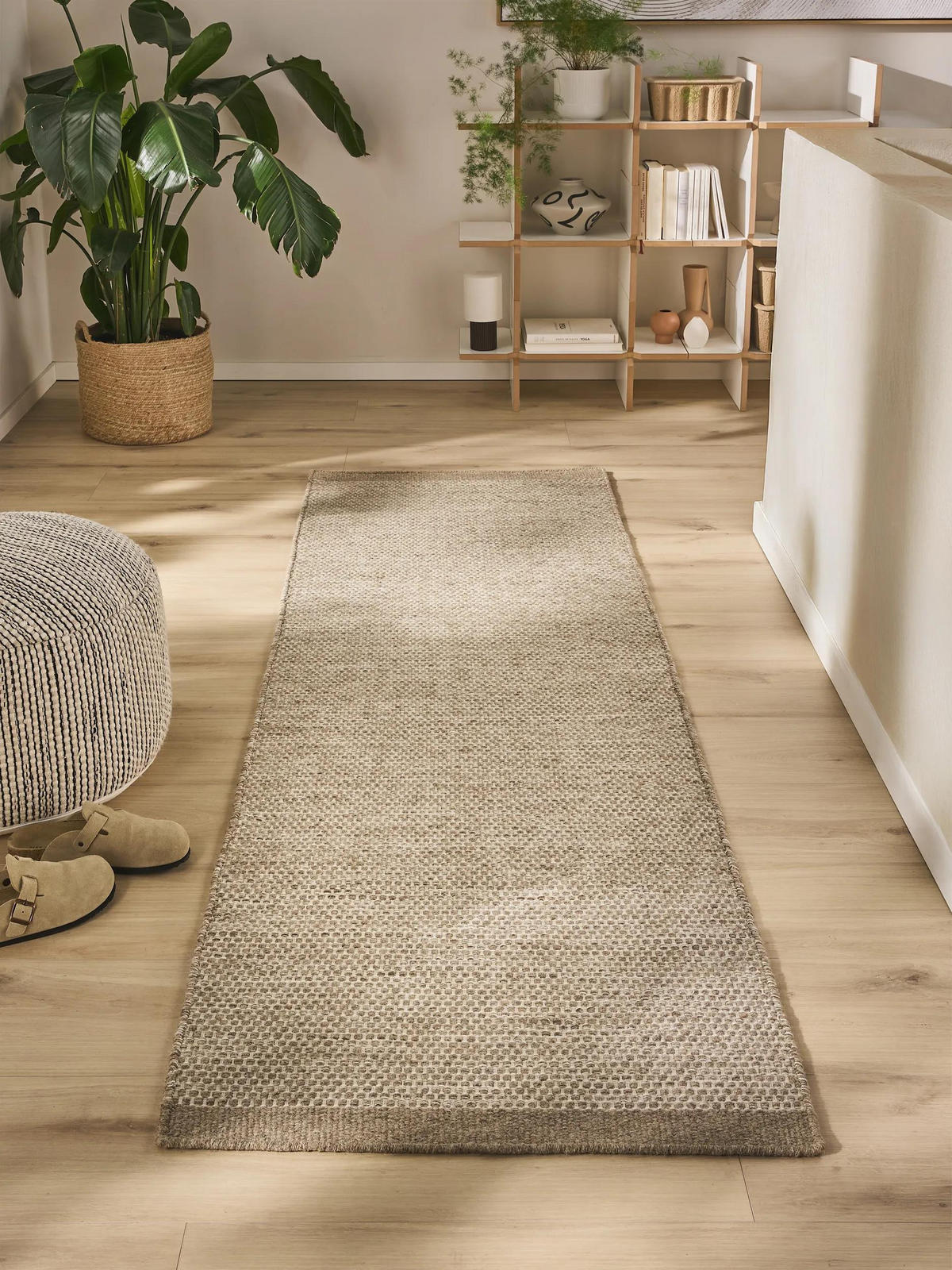 VLNĚNÝ koberec Rocco Taupe 80x250 cm - šedohnědá, textil/přírodní materiály (80/250cm) - benuta Pure