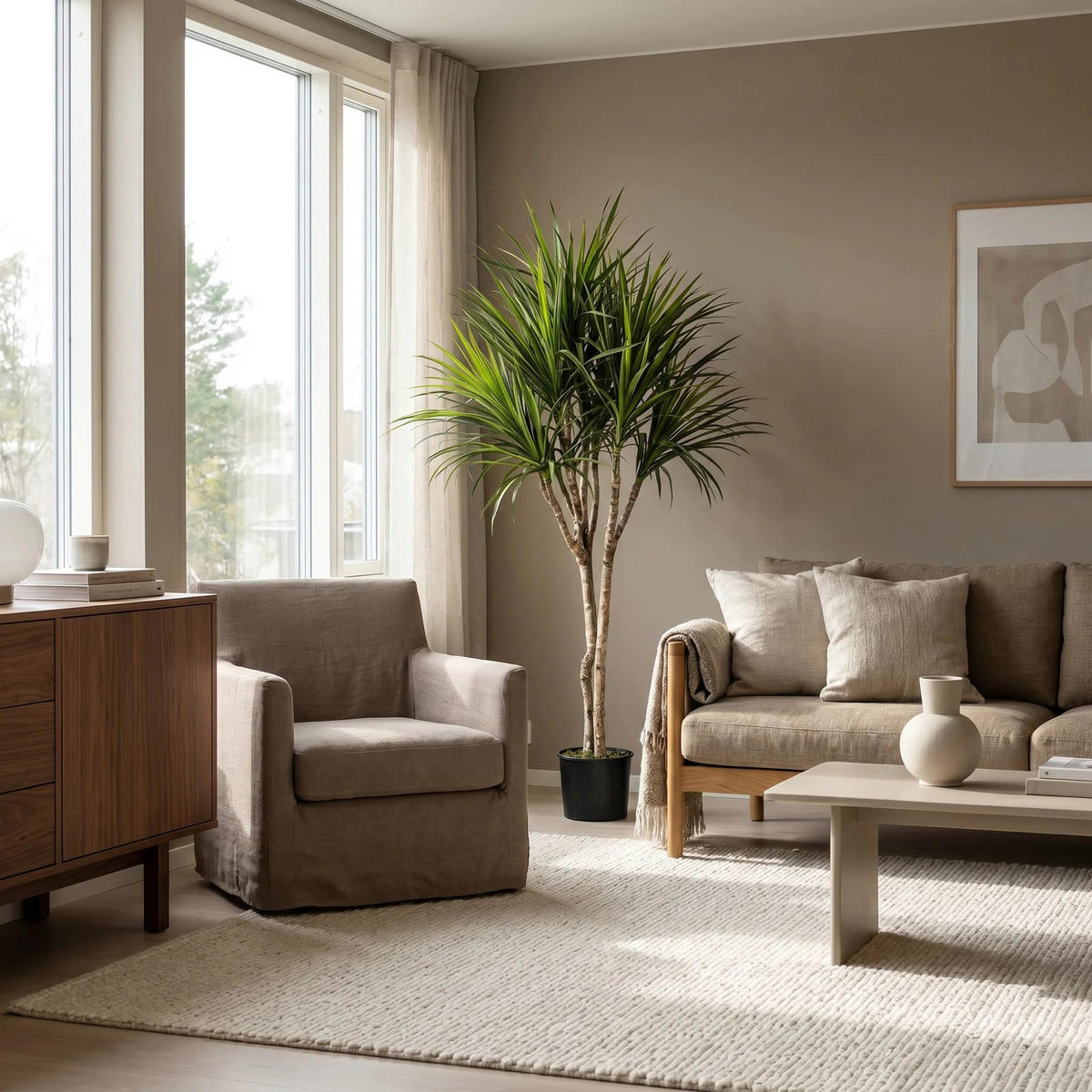KUNSTBAUM Künstliche Dracaena – Elianor 180 cm - Grün, Kunststoff (180cm) - aplanta