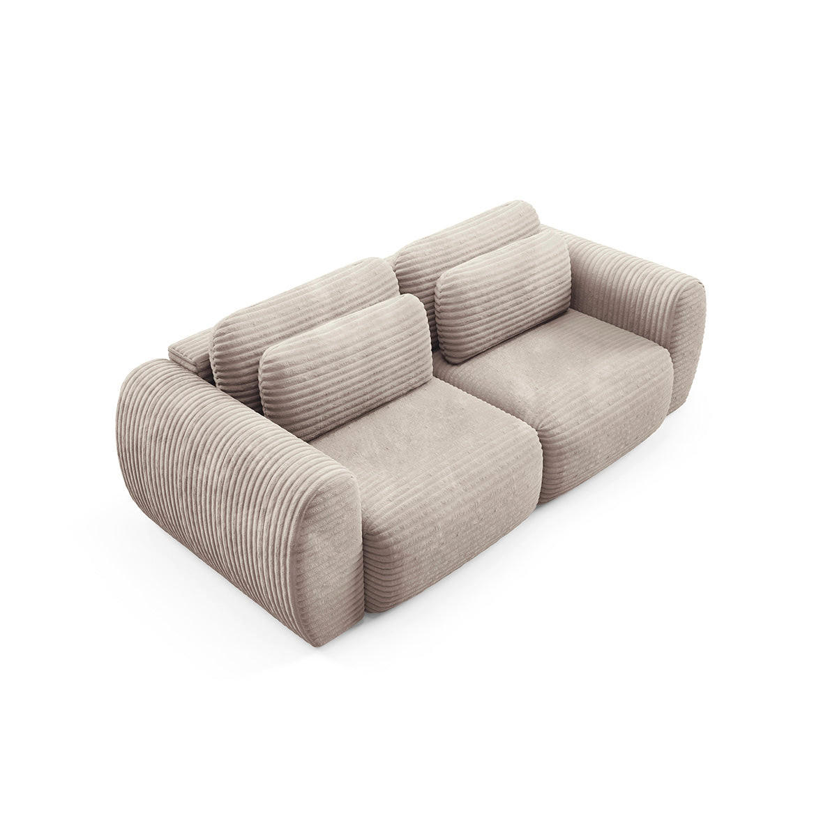 SOFA Camilla 3 Sitzplätze Taupe - Taupe, Holz (266/95/121cm) - Petits-meubles