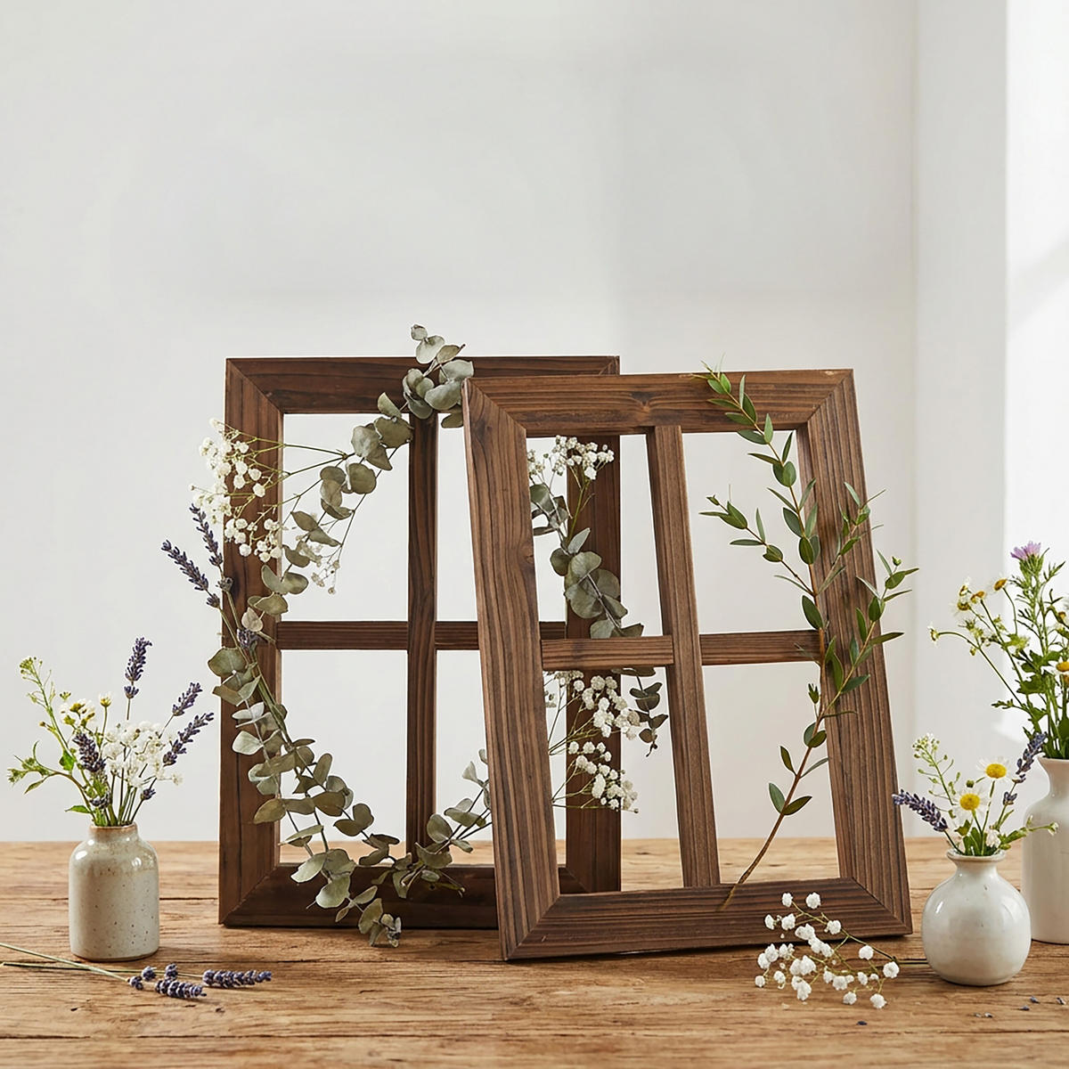2XDEKORAČNÉ rámy - hnedá, drevo (28/40cm) - Relaxdays