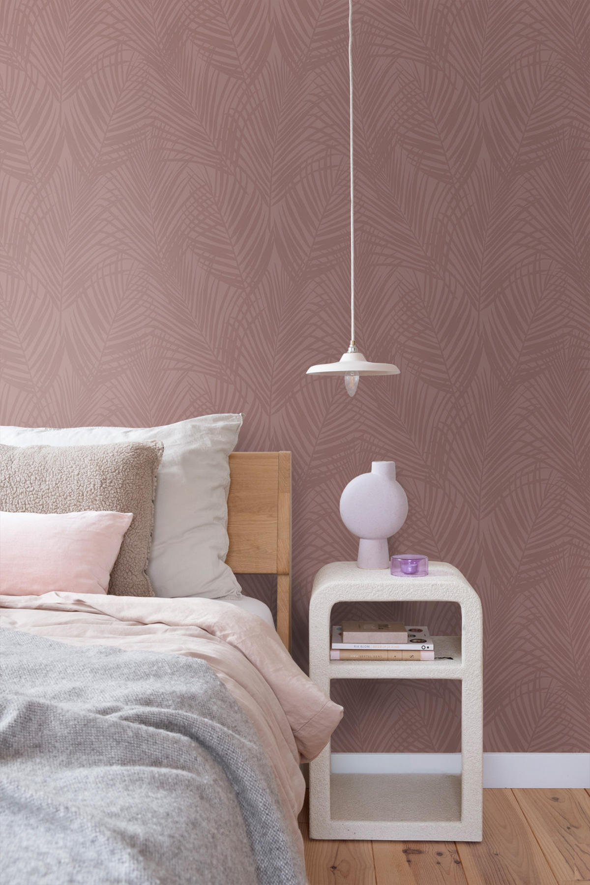 TAPETE Palmblätter 53 cm x 10.05 m - Pink, Papier (53/1000cm) - ESTAhome