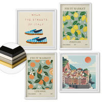 WANDBILDER 4er-Set - 50x50 cm & 40x60 cm Weißer Rahmen - Fruchtmuster der italienischen Kultur - Weiß, Kunststoff (50/50cm) - ArtPrintCave