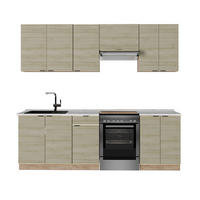 KÜCHENZEILE Fame-Line Eiche Paneel/Goldkraft Eiche 240 cm ohne Arbeitsplatte - Hellbraun/Eiche Wotan, Holzwerkstoff (240/81.6/46cm) - Vicco