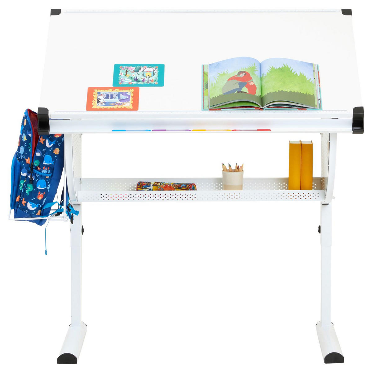 KINDERSCHREIBTISCH SARI weiß/weiß - Weiß, Holzwerkstoff/Metall (111/93/60cm) - CARO-Möbel