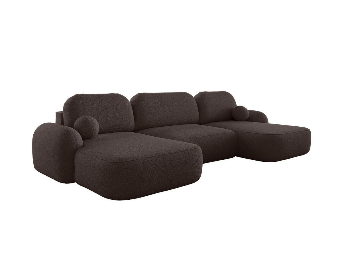 WOHNLANDSCHAFT MOLLY U TERRA FROTTE 29 mit Schlaffunktion - Braun, Textil (366/94/175cm) - Bedante