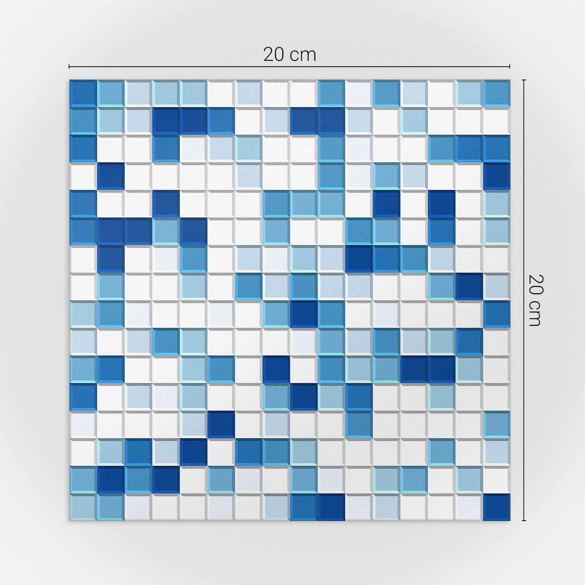 WANDPANEEL 20 Stück 20x20 cm selbstklebend Dunevale - Hellblau, Kunststoff (20/1.6/20cm) - Wallfluent