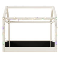 HAUSBETT 90x200cm, LED, gepolstert, Beige - Beige, Holzwerkstoff (90/200cm)
