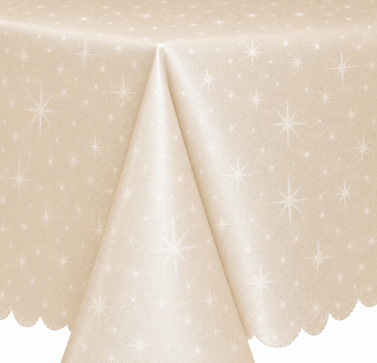 TISCHDECKE 130/260 eckig Lurex Sterne Creme - Creme, Textil (130/260cm) - TiborTex