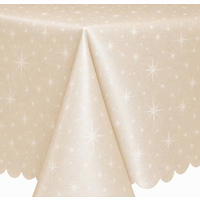 TISCHDECKE 130/260 eckig Lurex Sterne Creme - Creme, Textil (130/260cm) - TiborTex