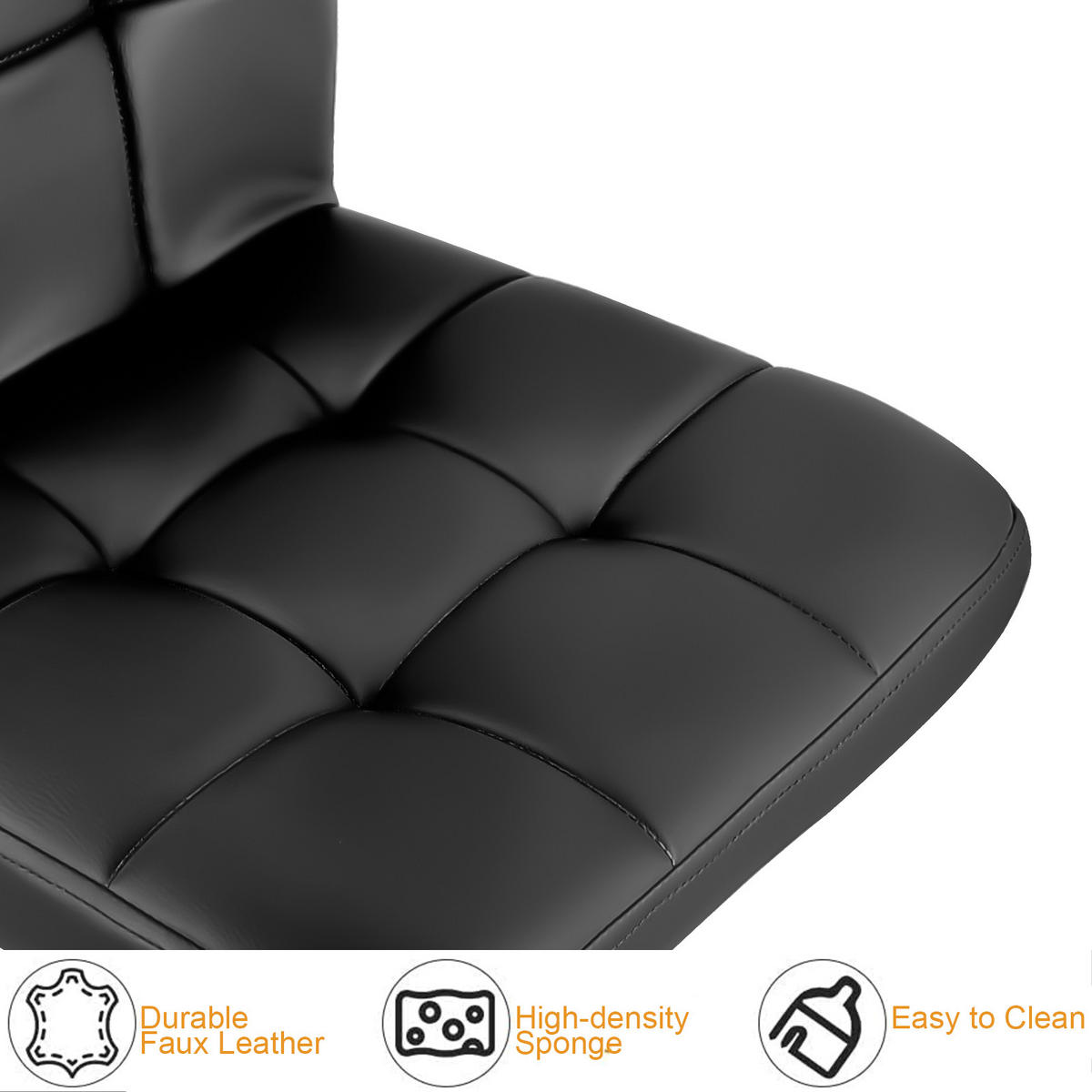 BARHOCKER Schwarz hoch ohne Armlehnen 2er Set - Schwarz, Metall (45/46/55cm) - Rattrix