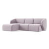 ECKSOFA Links Samt Stoff Violett - Flieder/Schwarz, Holzwerkstoff/Kunststoff (248/166cm) - Makamii