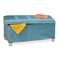 SITZBANK - Türkis, Holz/Holzwerkstoff (76/34/38cm) - Relaxdays