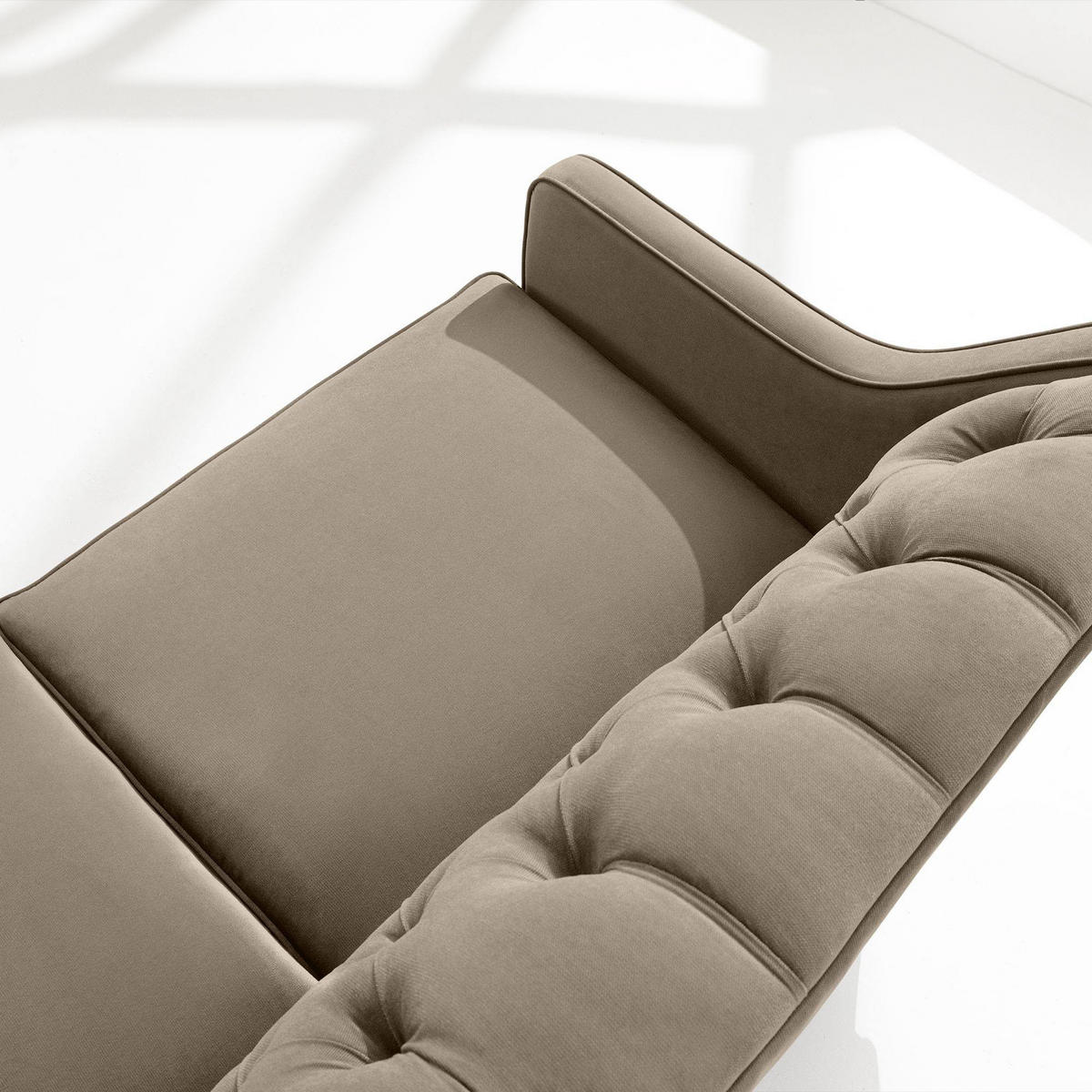 2-SITZER-SOFA NOMUS gesteppt, Beige - Wengefarben/Beige, Holzwerkstoff (170/78/80cm) - KONSIMO®