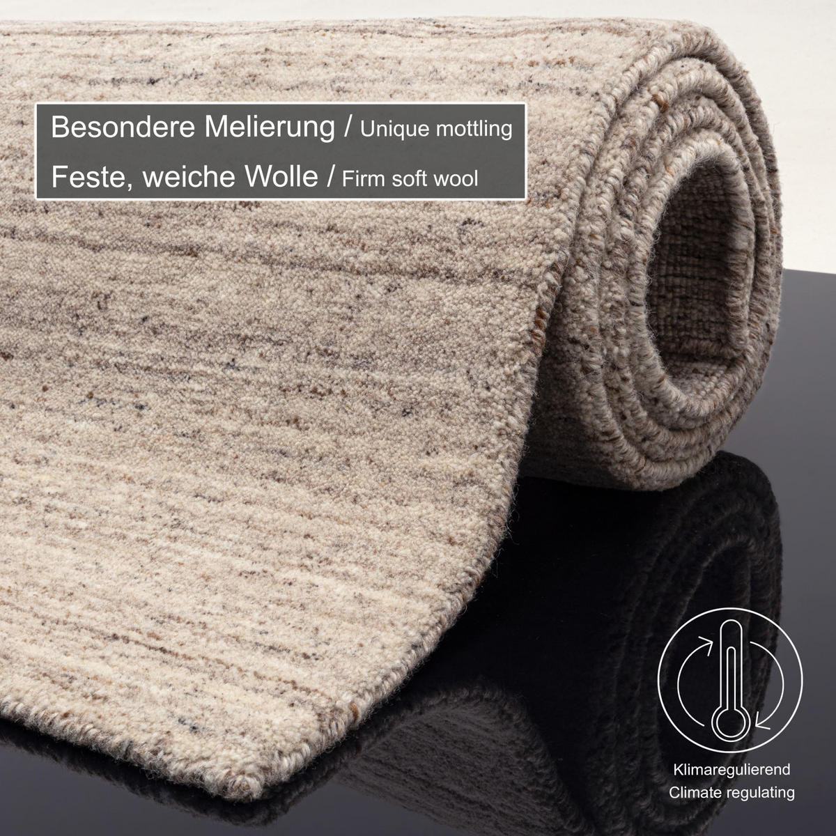 HANDWEBTEPPICH Pure 170x240 cm - Beige, Textil (170/240cm) - THEKO