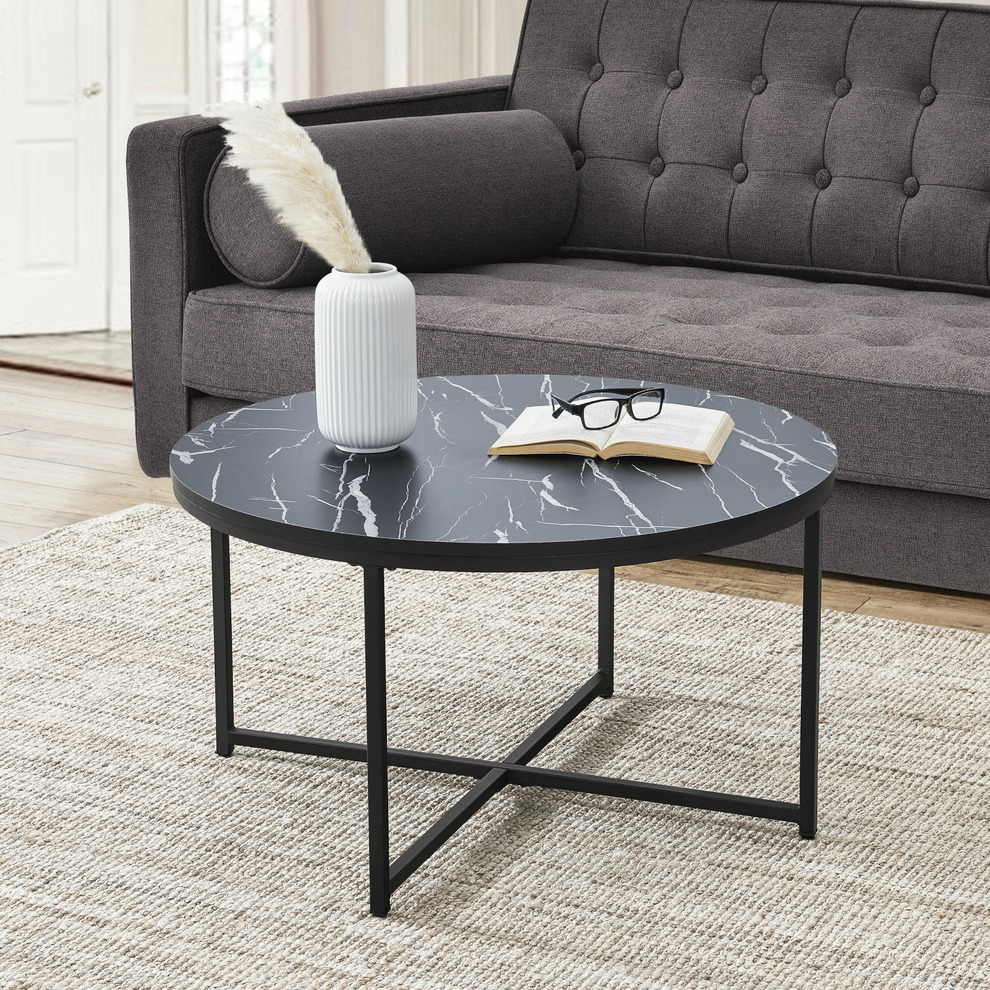 COUCHTISCH Uppvidinge 80/80/45 - Schwarz, Holzwerkstoff (80/80/45cm) - [en.casa]
