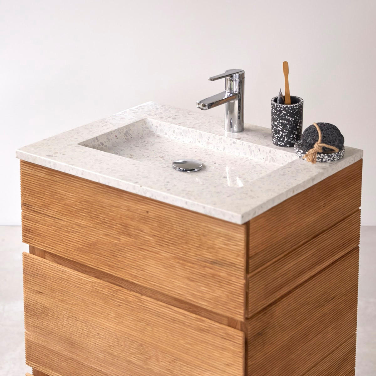 BADEZIMMERMÖBEL Karl Natur aus Eiche - Naturfarben, Holz (60/90/46cm) - Tikamoon