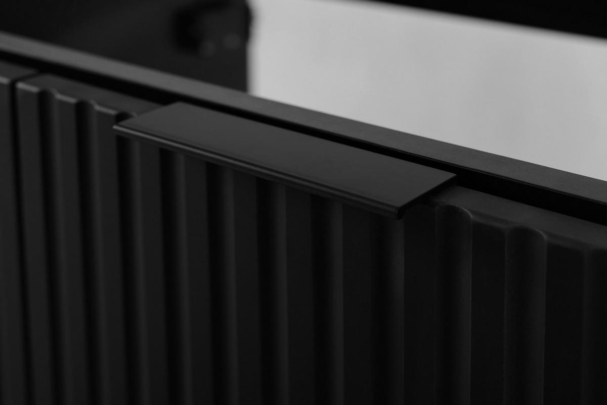 WASCHBECKUNTERSCHRANK FLOW + Platte Schwarz matt 140/57/46 cm - Schwarz, Holzwerkstoff (140/57/46cm) - Rodan